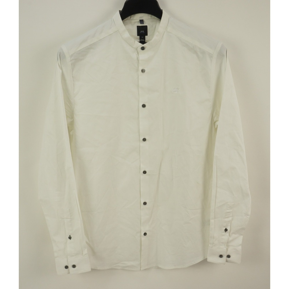 River Island Mens Medium Long Sleeve Mandarin Collar Performance Button Up Shirt